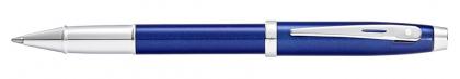 SHEAFFER 100 BLUE LACQUER ROLLER BALL PEN. With Polished Chrome Plated Appointments