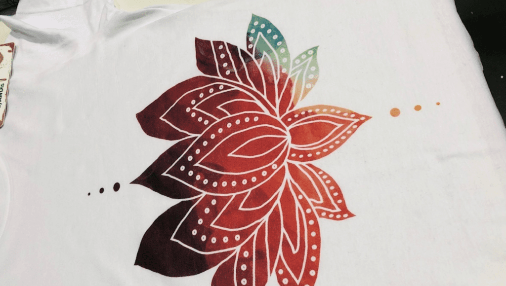 T-shirt printed by direct to garment printer