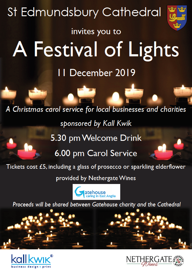Poster for St Edmundsbury Cathedral's 'A Festival of Lights'