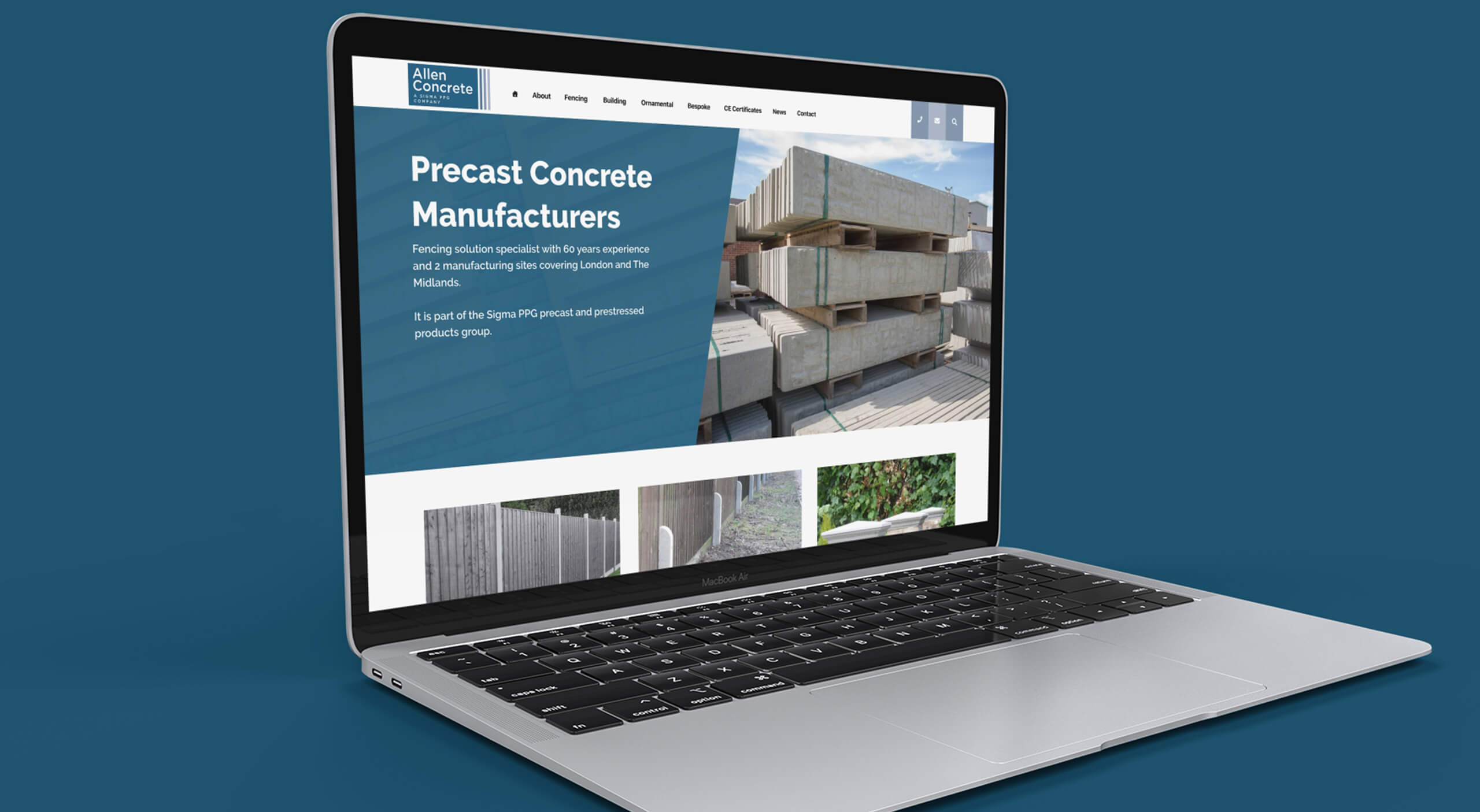 Allen Concrete Website Design