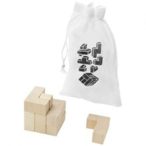 SOLFEE WOODEN SQUARES BRAIN TEASER WITH POUCH