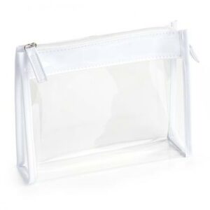 Clear PVC Bag with White trim and Zipper