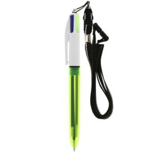 BIC® 4 Colours Fluo Ballpen with lanyard