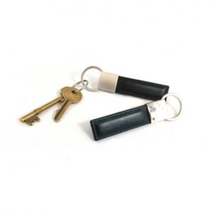 Deluxe Rectangular Key Fob with a Twist Action Ring.